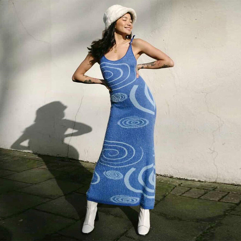 Personalized Vortex Tie-dye Woolen Sling Bag Hip Dress