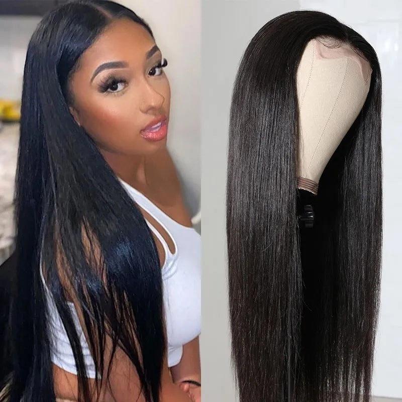 Perruque Lace Front Wig naturelle, cheveux mi-longs et lisses