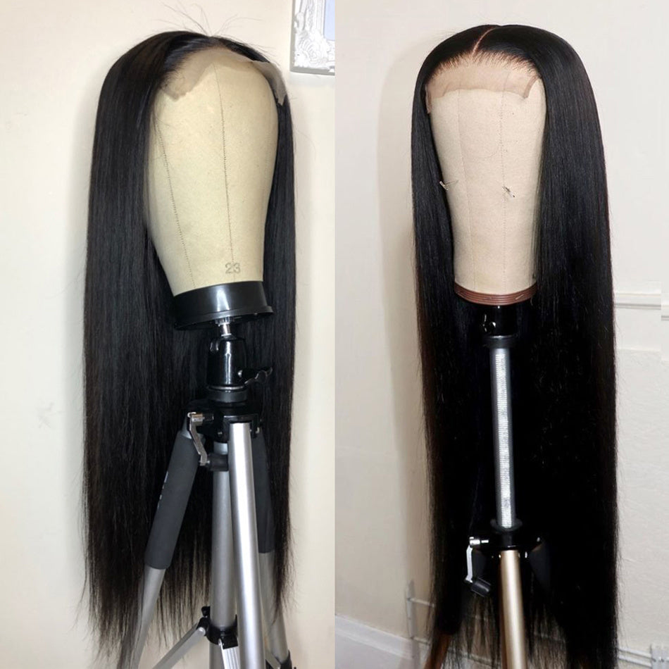 Perruque Lace Front Wig naturelle, cheveux mi-longs et lisses