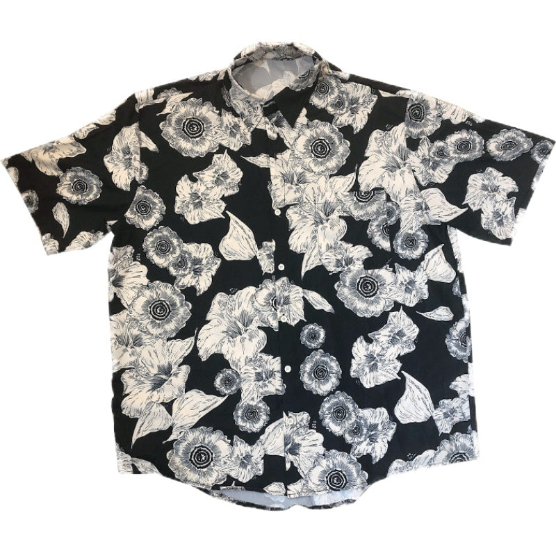 Flower Shirt Short-Sleeved Original Design Loose