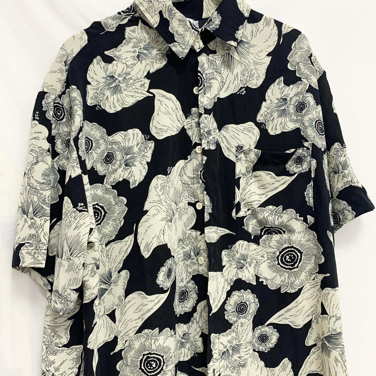 Flower Shirt Short-Sleeved Original Design Loose