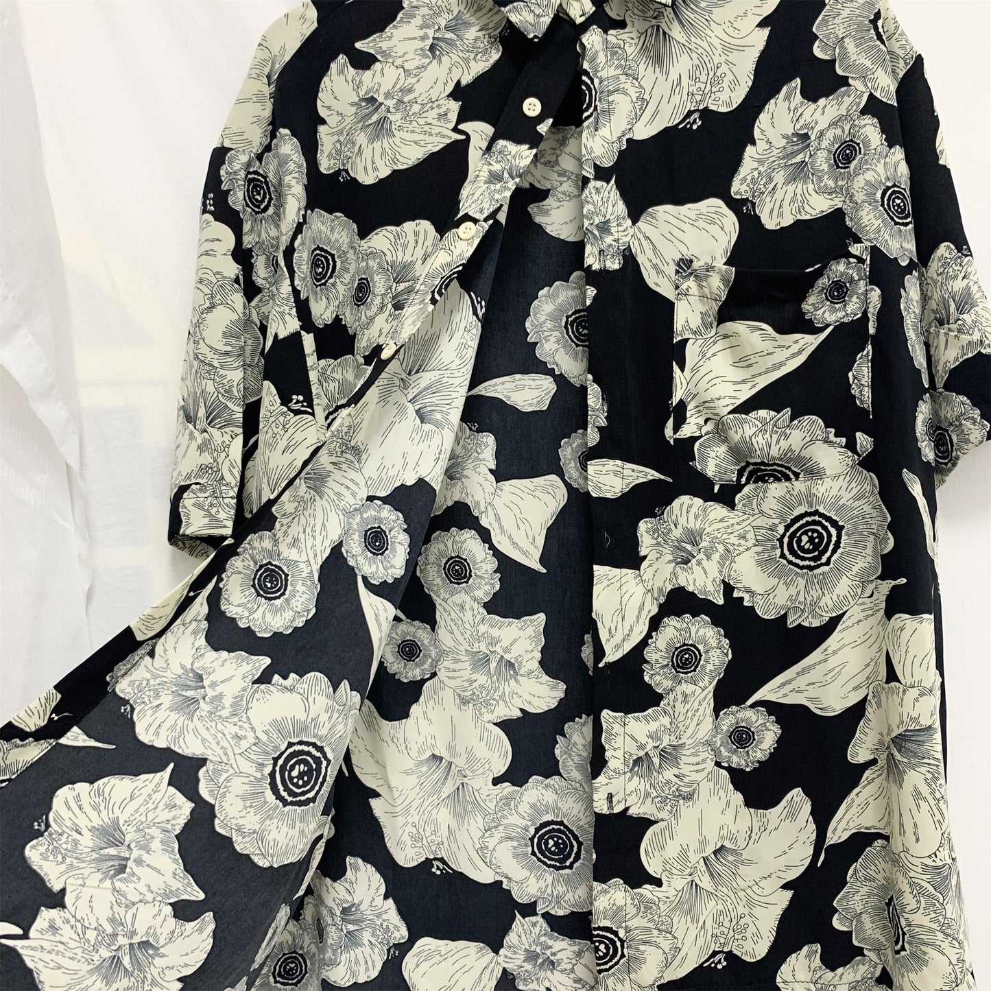 Flower Shirt Short-Sleeved Original Design Loose