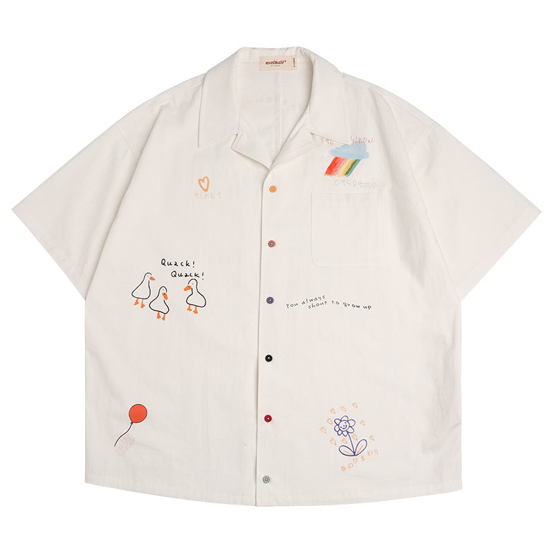 T-shirt à manches courtes avec graffiti au crayon enfantin