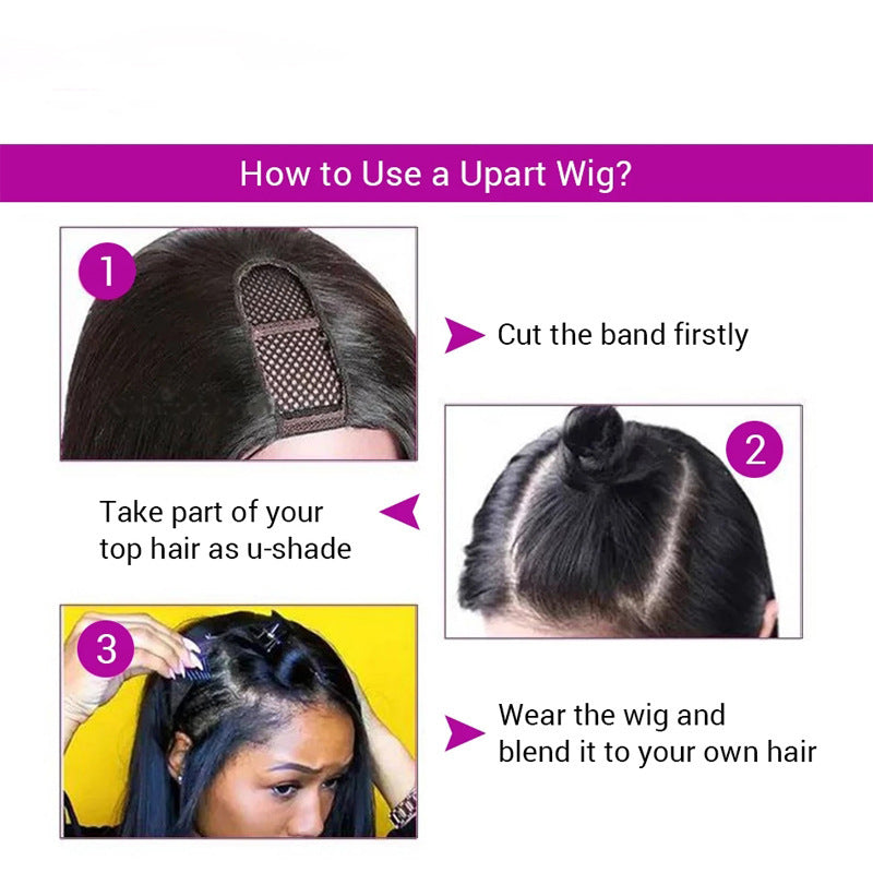 Parrucche brasiliane con parte centrale ondulata senza colla, densità 150