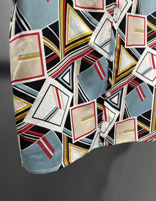 Fashion Loose Print Short Sleeve Shirt