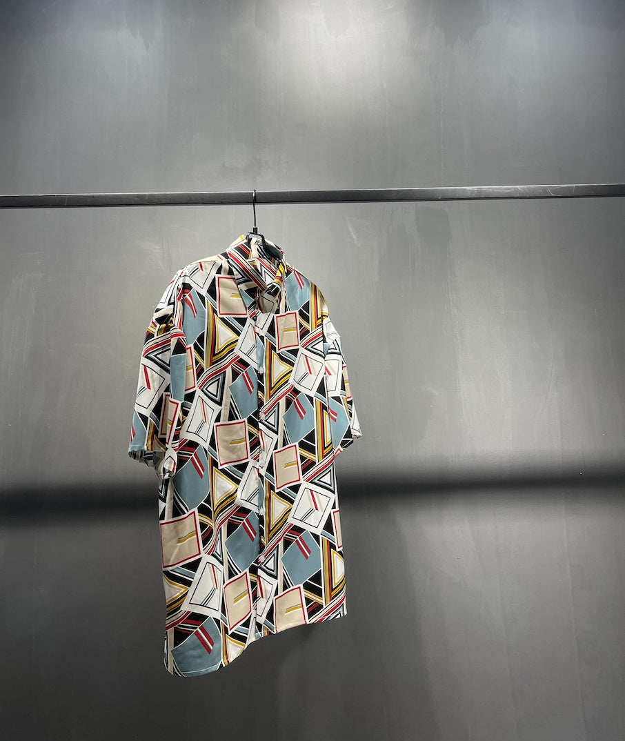 Fashion Loose Print Short Sleeve Shirt