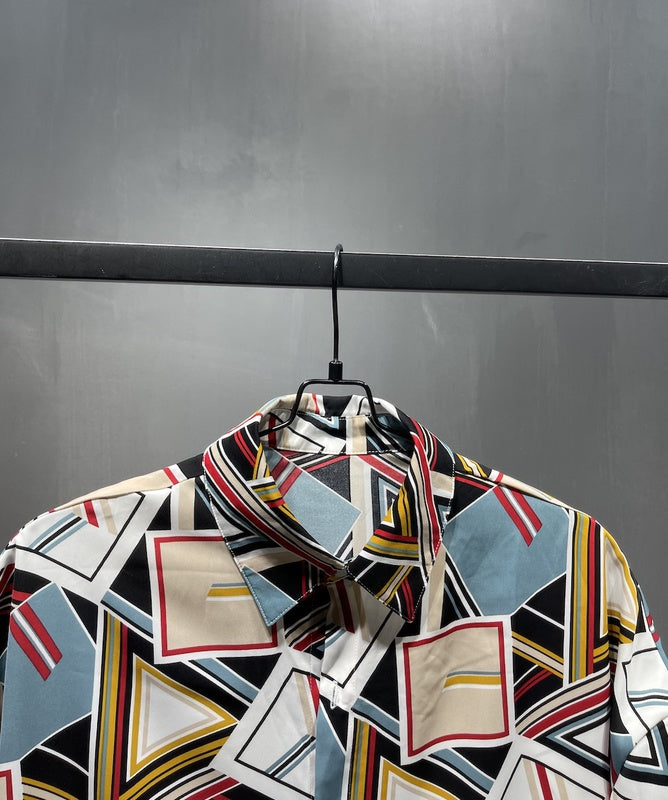 Fashion Loose Print Short Sleeve Shirt