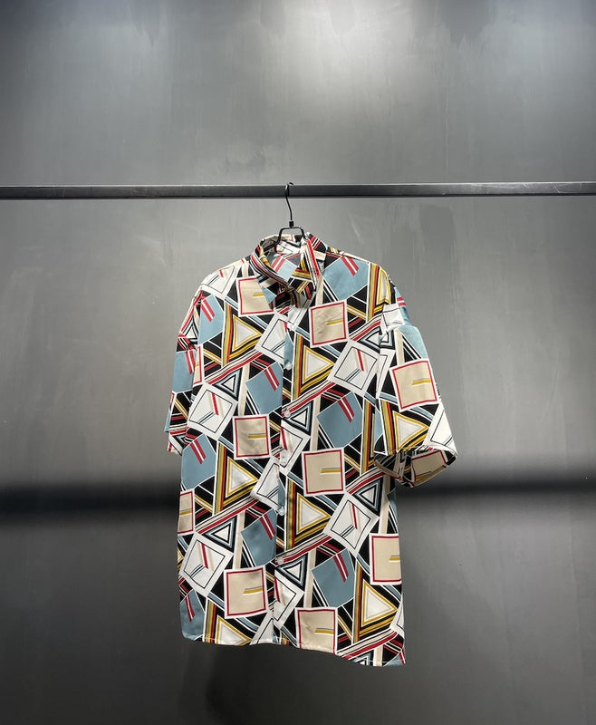 Fashion Loose Print Short Sleeve Shirt