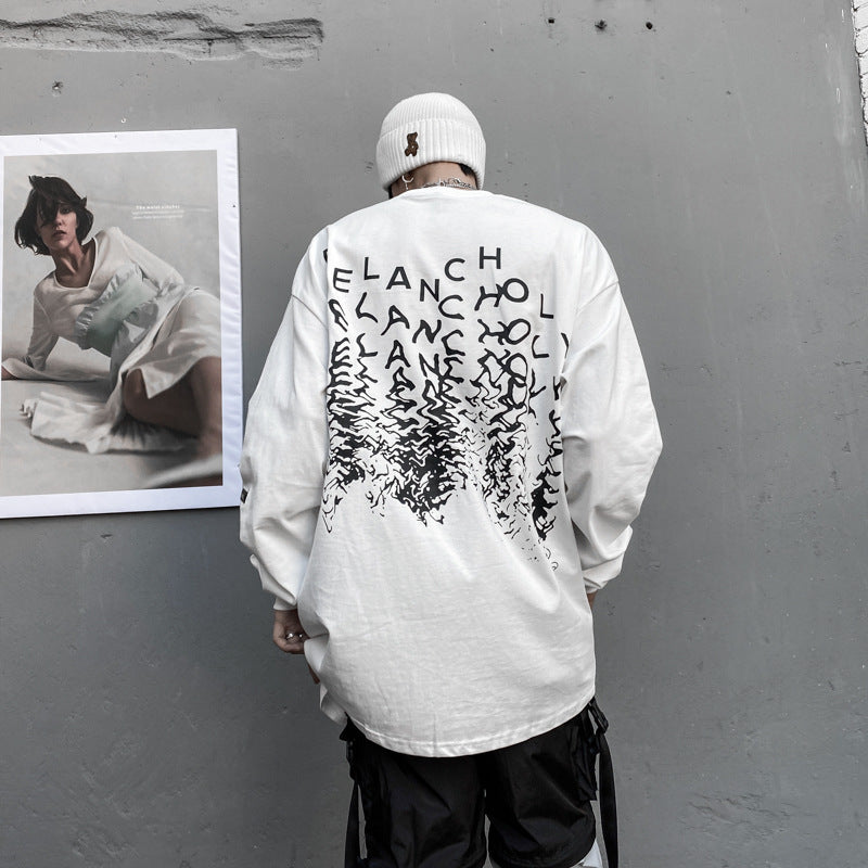 T-shirt à manches longues imprimé personnage de dessin animé National Tide pour homme