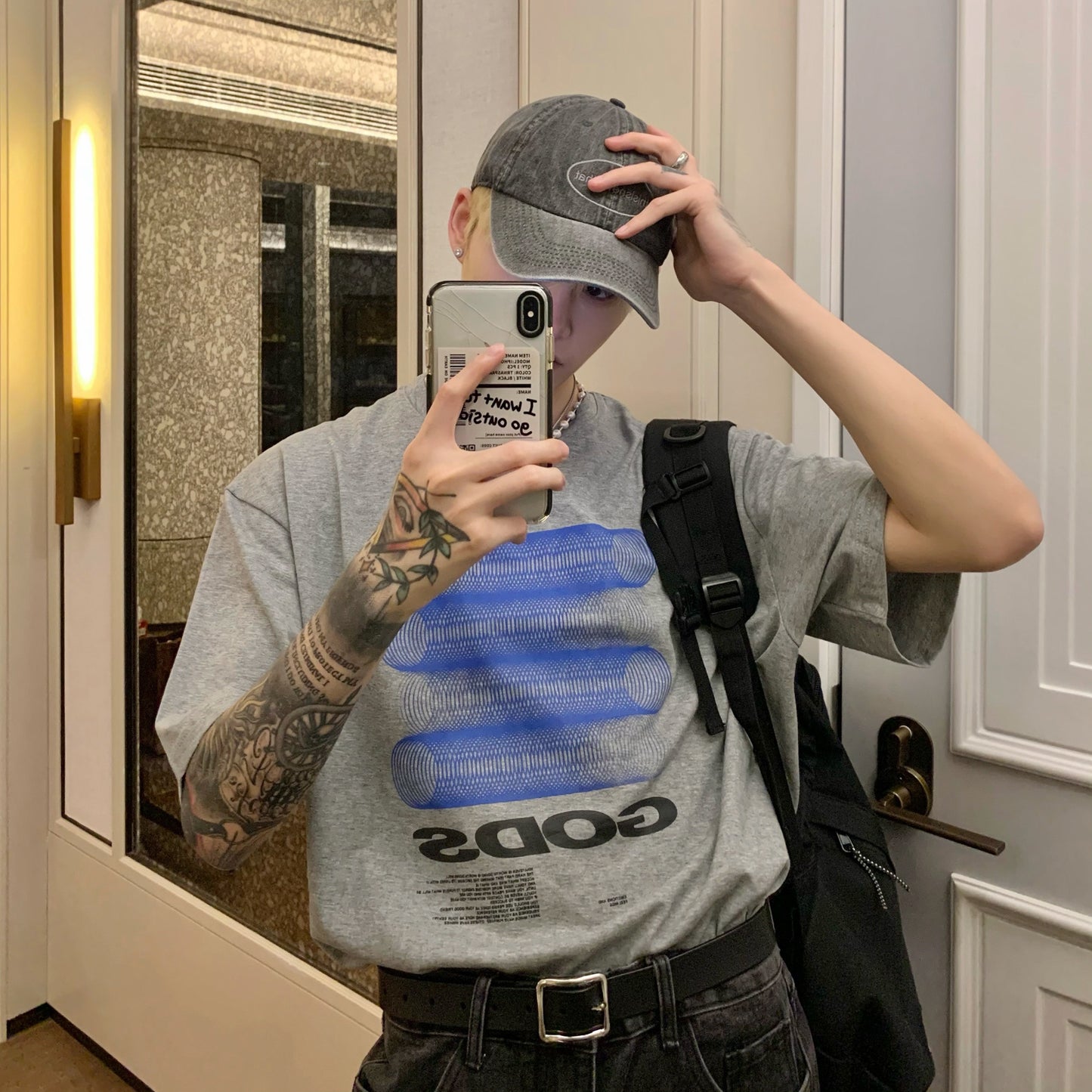 T-shirt homme polyvalent et décontracté pour couple, style décontracté, col rond, manches courtes, coupe trapèze, pour l'été.