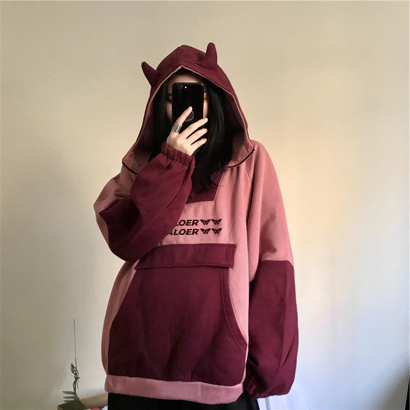 Hooded long sleeve top