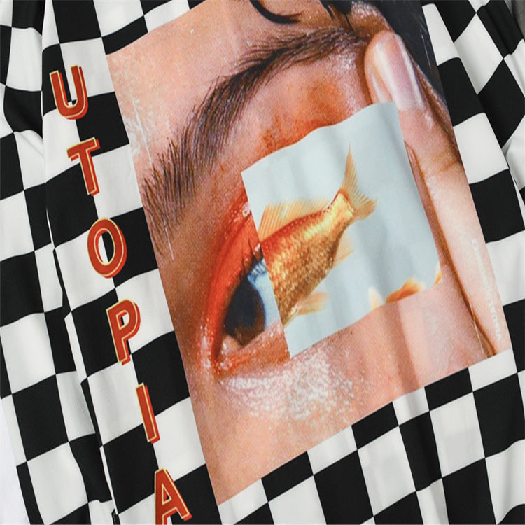 Hip-hop printed long sleeve shirt