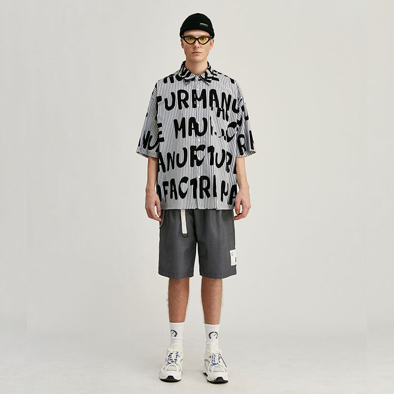 Chemise rayée imprimée pour homme