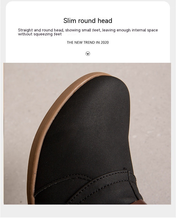 Bottes longues tube grande taille pour femmes, talon épais, fermeture éclair latérale, coutures en laine