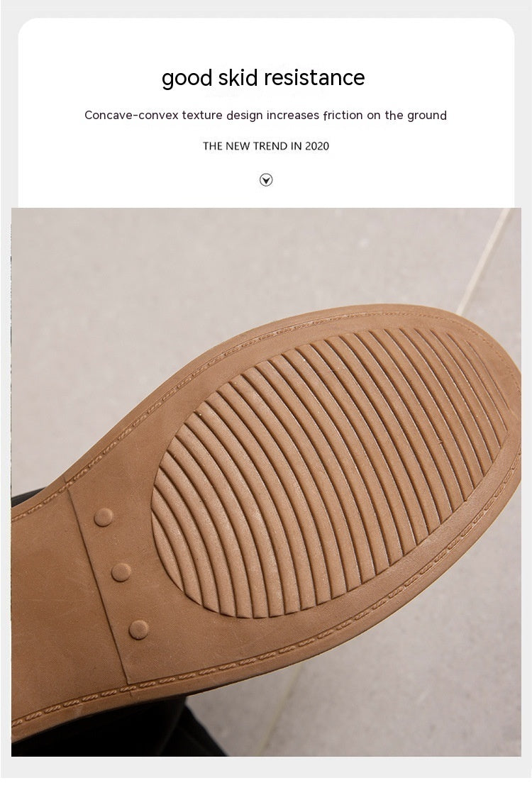 Bottes longues tube grande taille pour femmes, talon épais, fermeture éclair latérale, coutures en laine