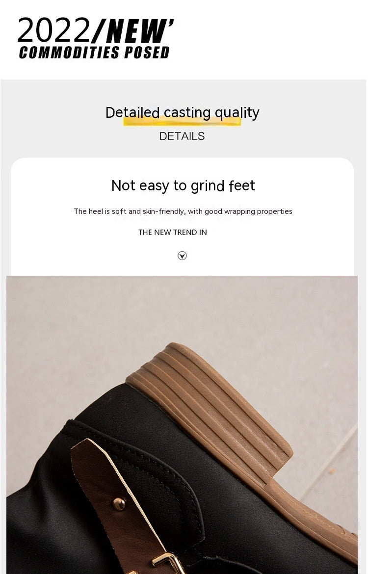 Bottes longues tube grande taille pour femmes, talon épais, fermeture éclair latérale, coutures en laine