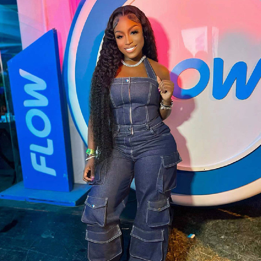 Tuta in denim con personalità alla moda