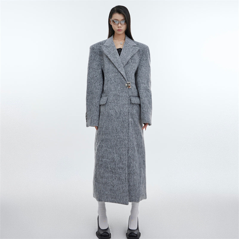 Manteau en laine à épaules rembourrées et profil Niche