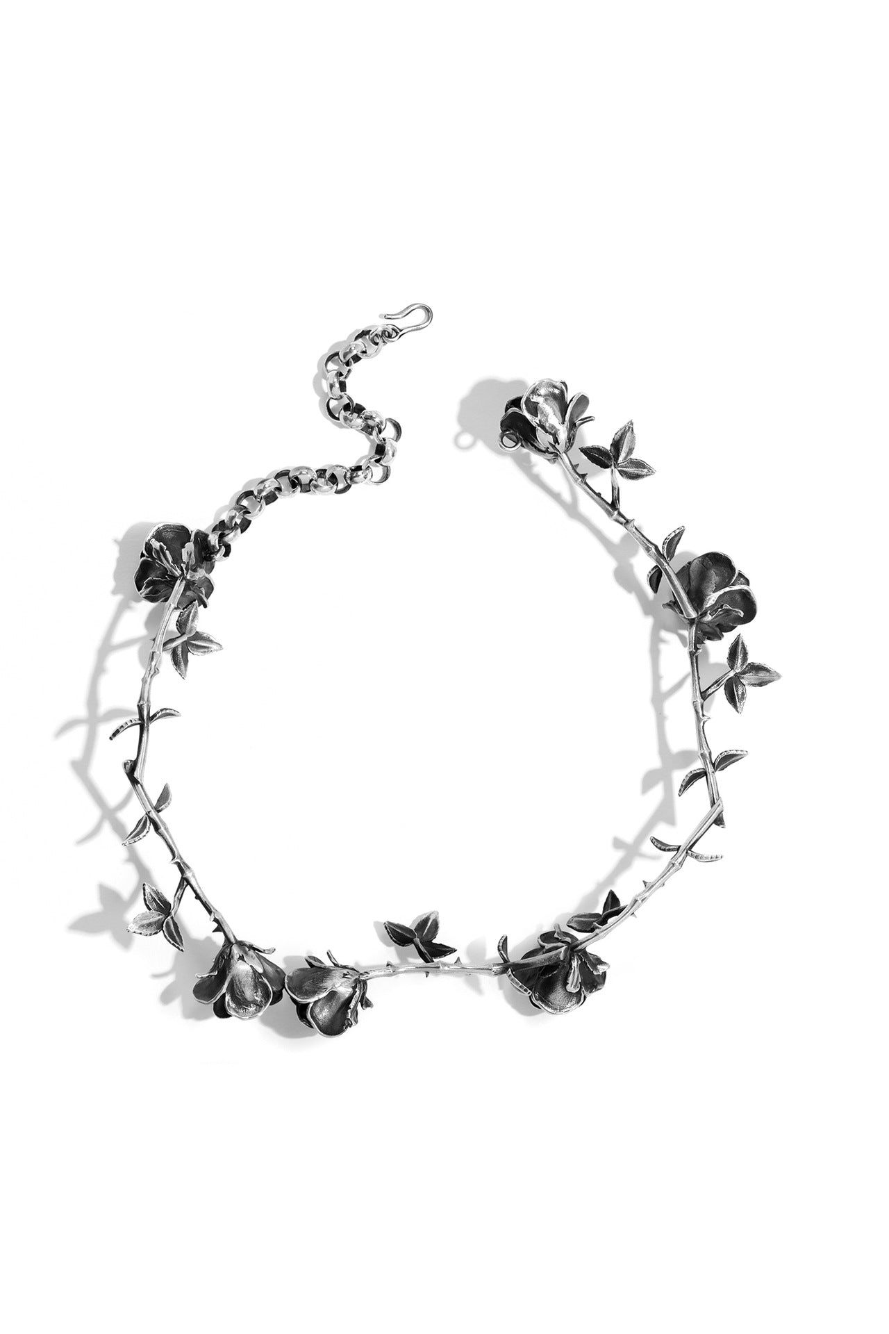 Rose Couple Sterling Silver Necklace For Men And Women Trendy Light Luxury