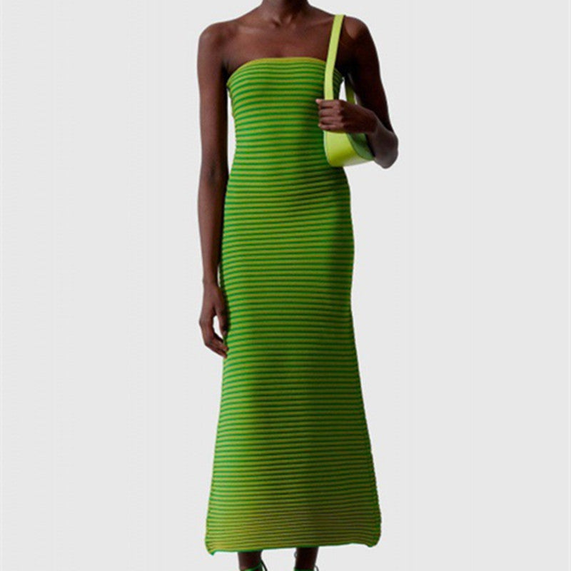 Fashion Graceful Tube Top Slim Fit Sheath Dress