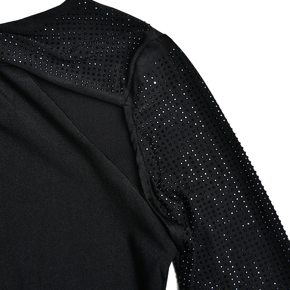 Skinny Long Hot Girl Brick Long Sleeve Stitching Dress