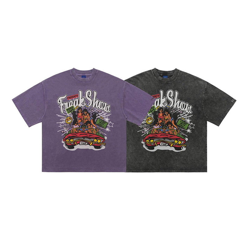 T-shirts imprimés en coton, manches courtes, coupe ample, pour hommes et femmes