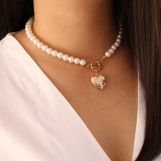 Collier rétro Love Pearl pour femme