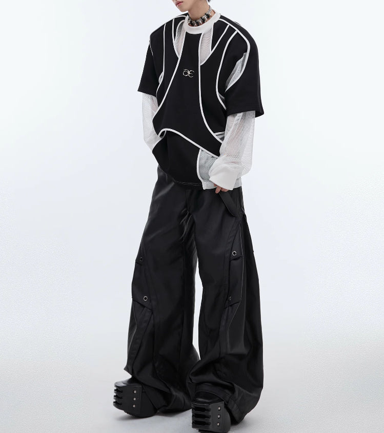 Maglione girocollo a maniche lunghe con spalle imbottite