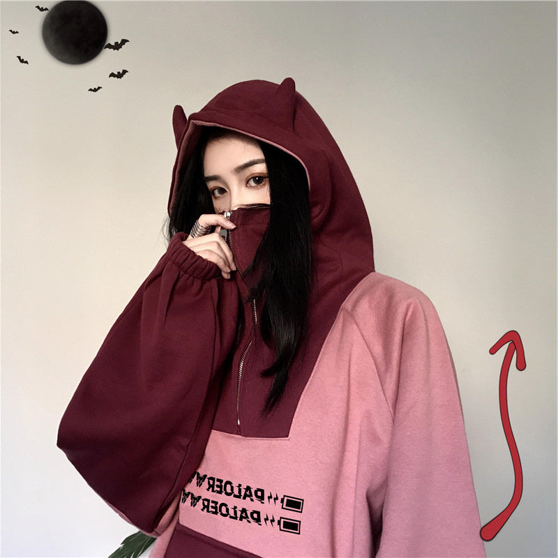 Hooded long sleeve top