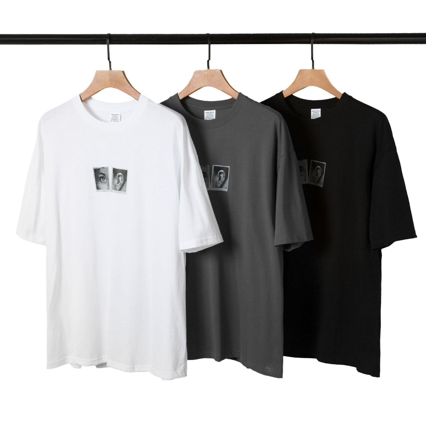 Portrait Hip Hop Ins Loose Half Sleeve Couple Dress Short Sleeve