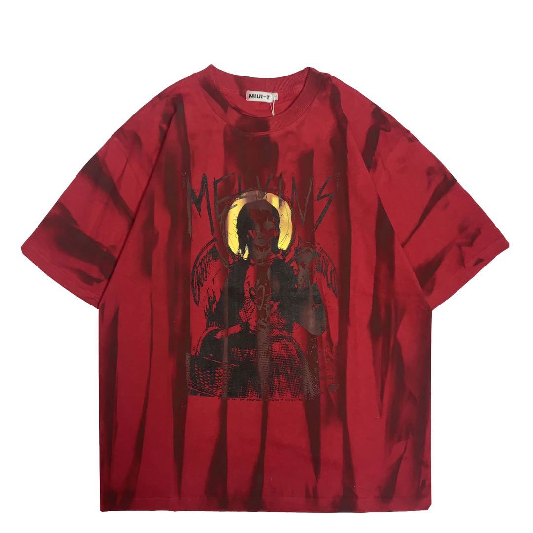 Spray paint striped short sleeve