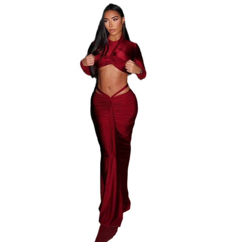 Costume tendance à manches longues et col rond