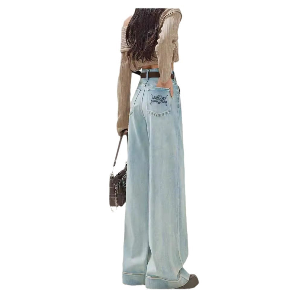 Loose Straight Light Color High Waist Jeans