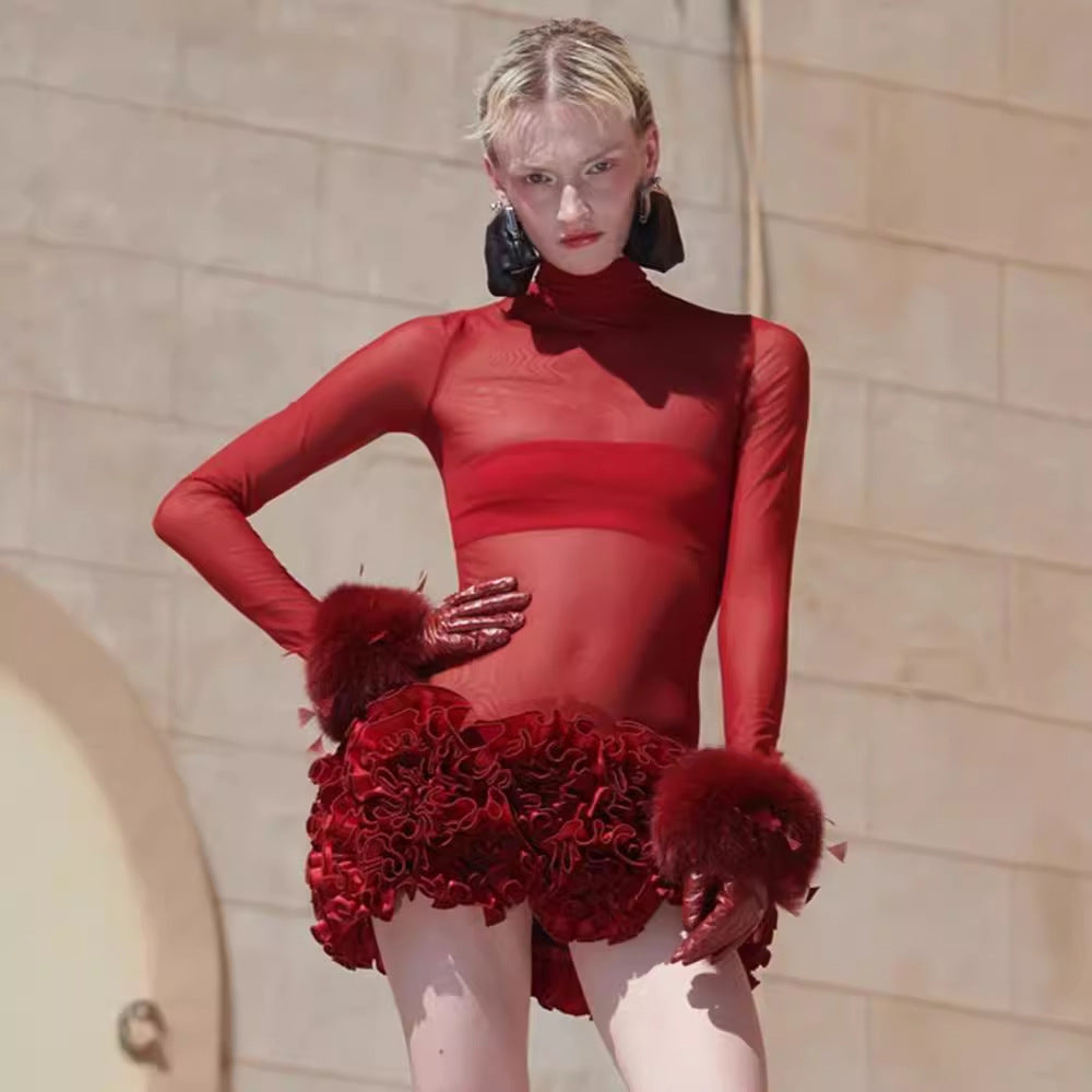 Turtleneck Long Sleeve Dress