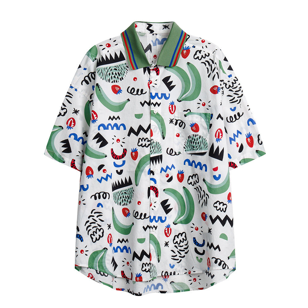 Abstract Printed Shirt Summer Men And Women