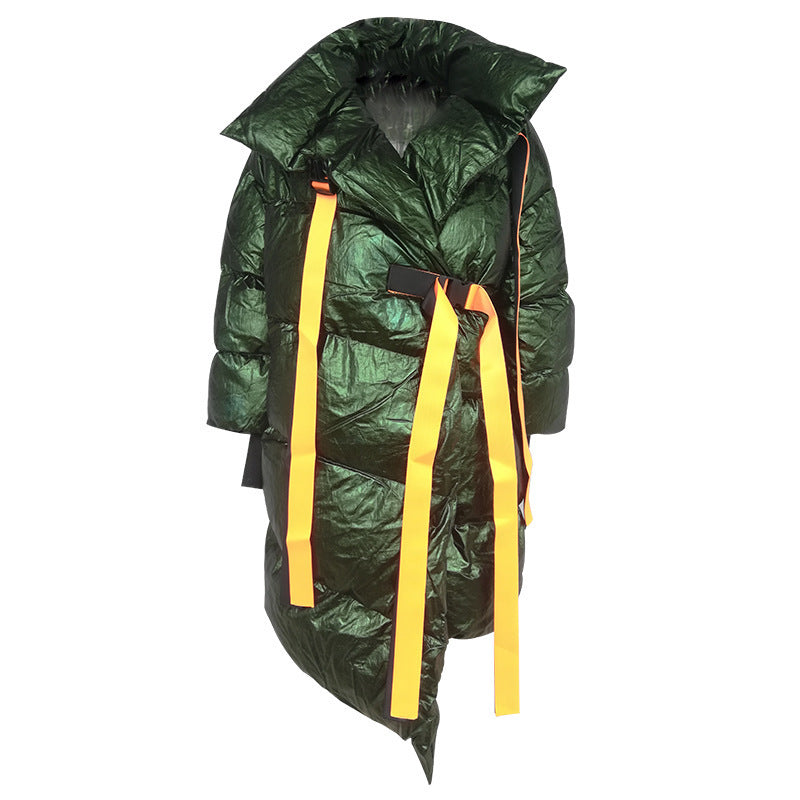 Thick Warm Down Cotton-padded Coat Irregular Design