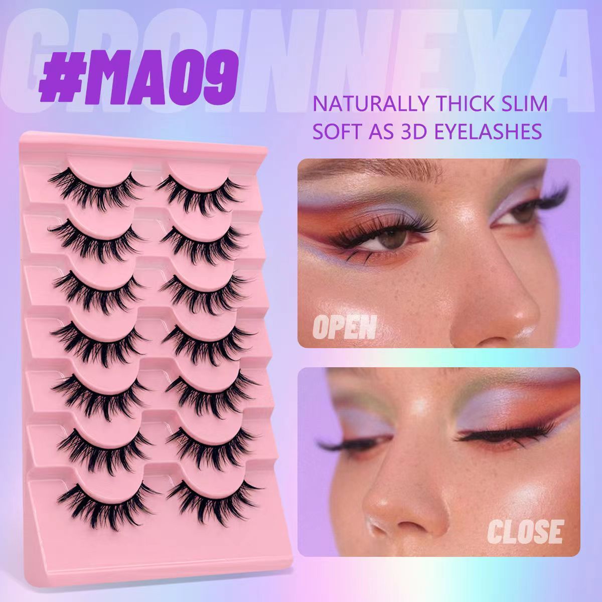 Cils bouclés et bouclés naturels denses et désordonnés