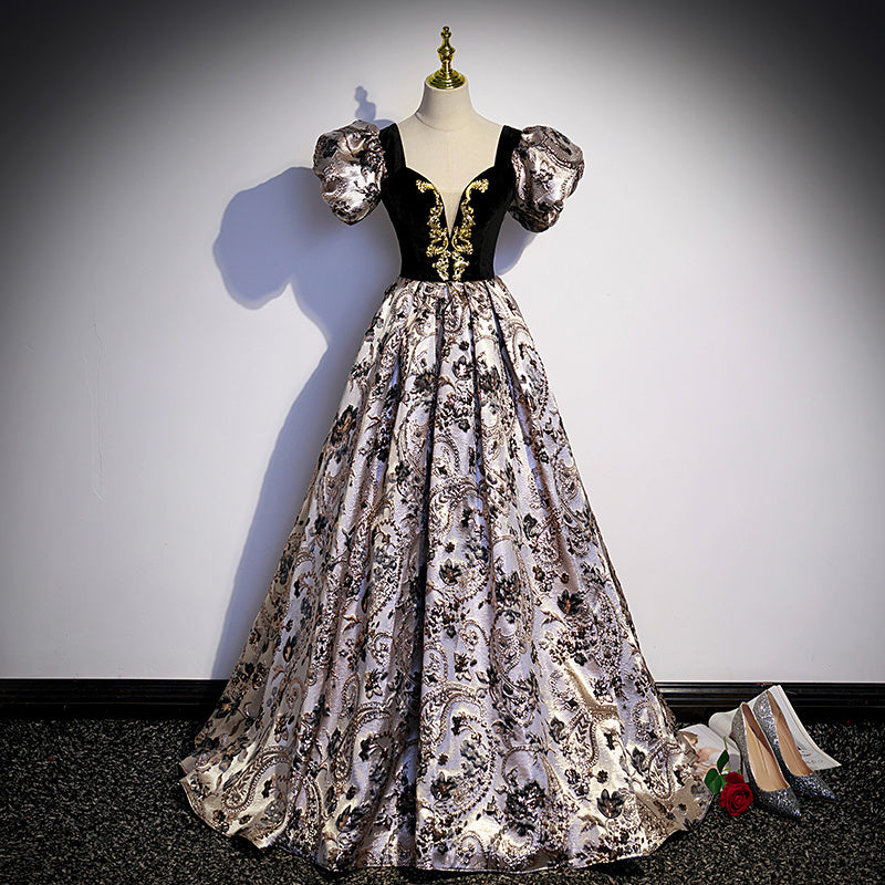 Robe de soirée princesse à manches bouffantes, costume de banquet