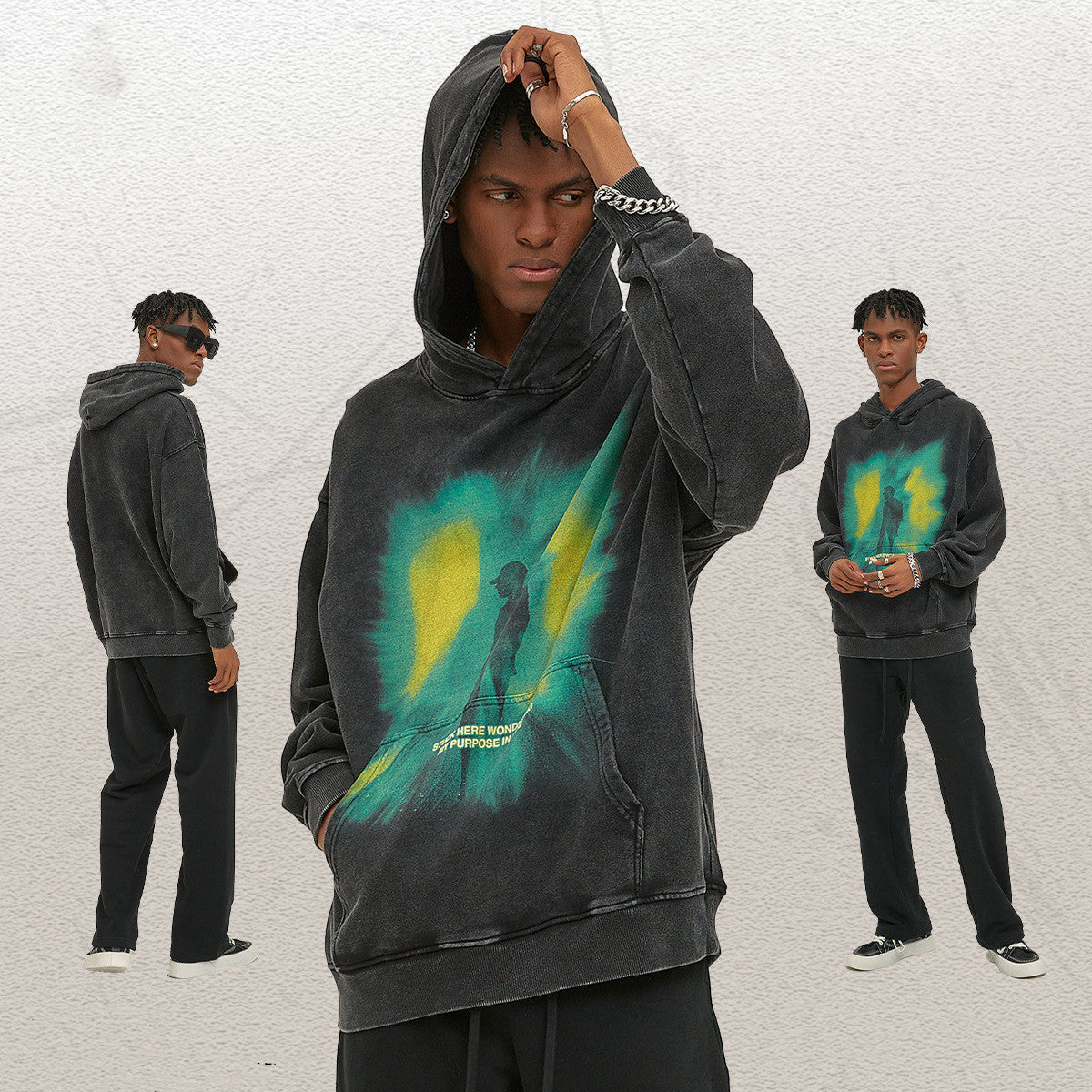 Sweater Fashion Brand Vintage Washed Hoodie