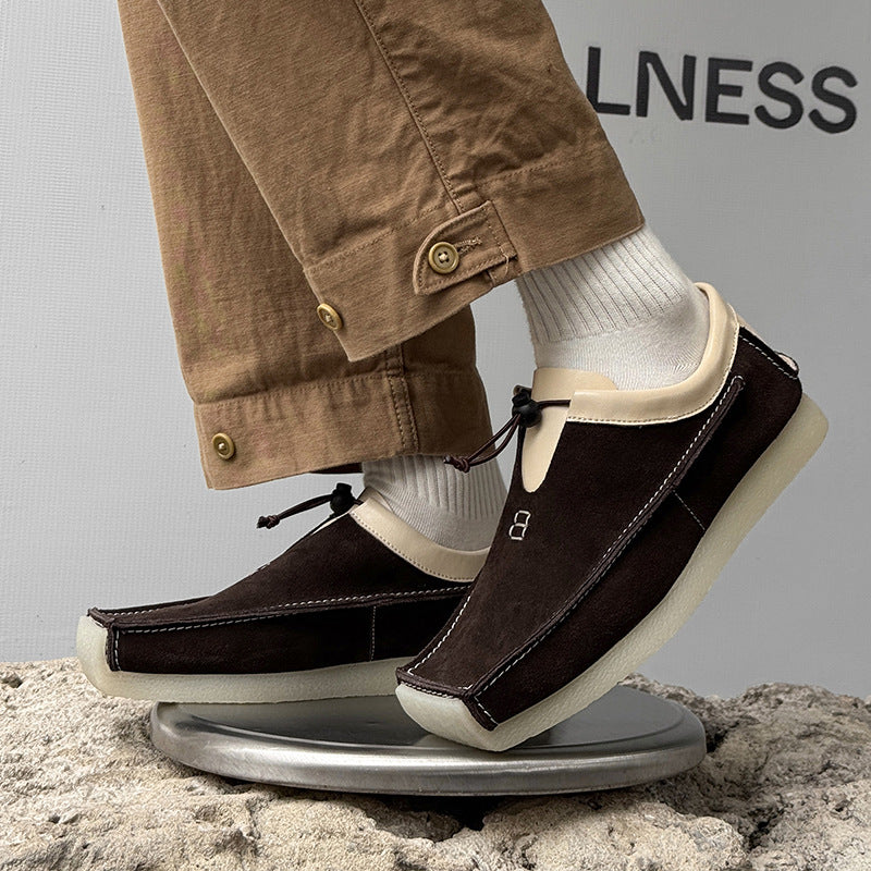 Mocassins montants décontractés grande taille, confortables à porter à l'extérieur, semelle souple, escarpins à lacets