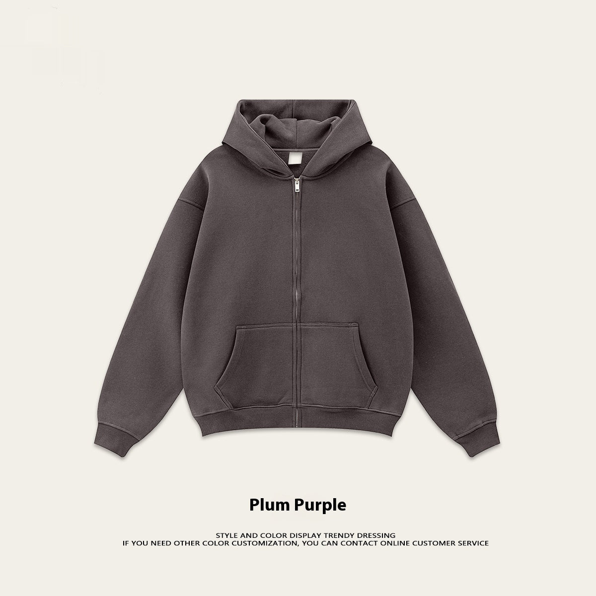 Autumn Fleece Solid Color Hooded Sweater Casual Loose Cardigan Sports Pants