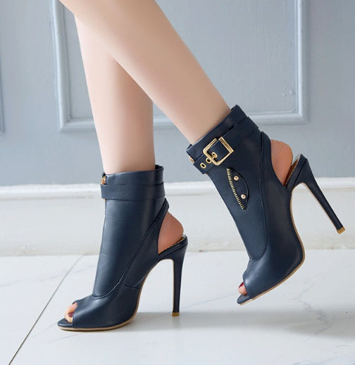 Super High Heel Stiletto Peep-toe Sandal Boots