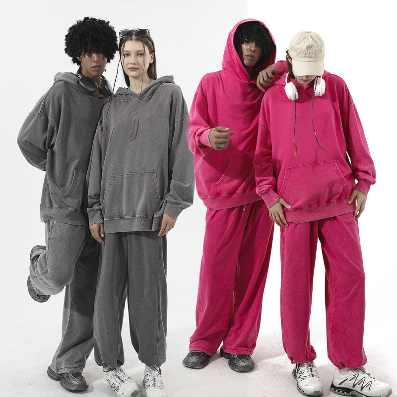 Tenue ample à capuche délavée européenne et américaine