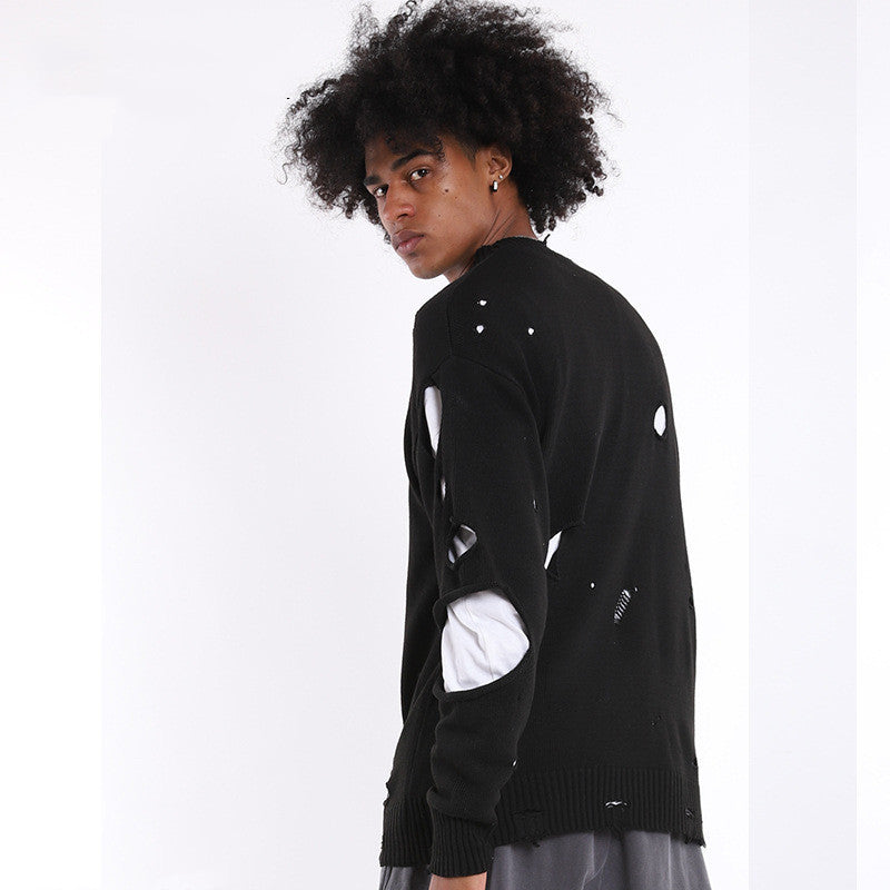Ripped Street Loose Sportsman Knitwear Men's Sweater
