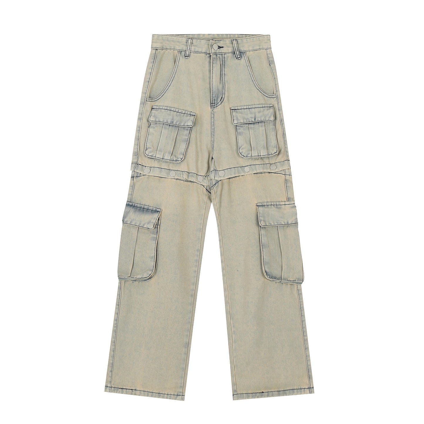 Men's Fashion Detachable American Workwear Jeans