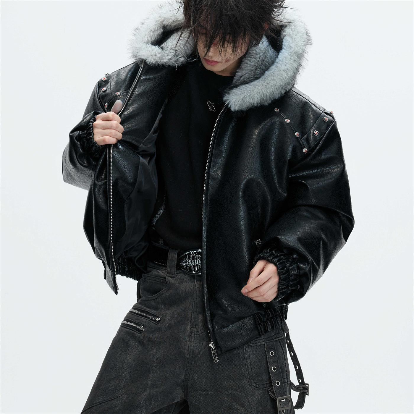 Manteau d'hiver à capuche doublé polaire extra épaisse