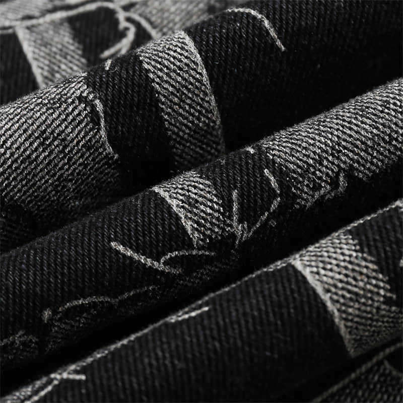 Veste en jean à carreaux