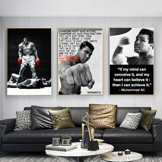 Muhammad Ali Canvas Painting Inspirational Sports Poster