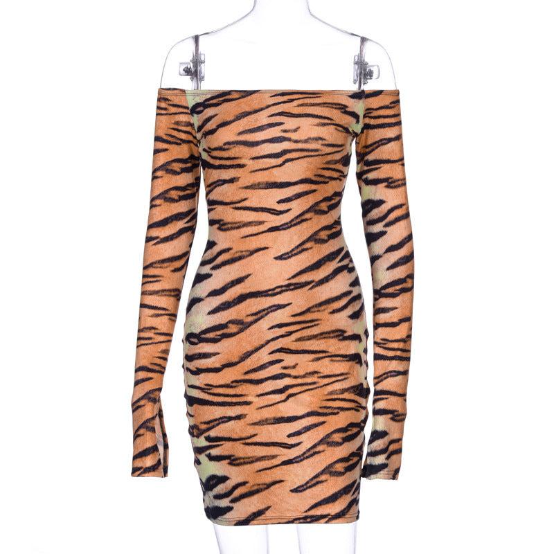 Tiger print fashion dress