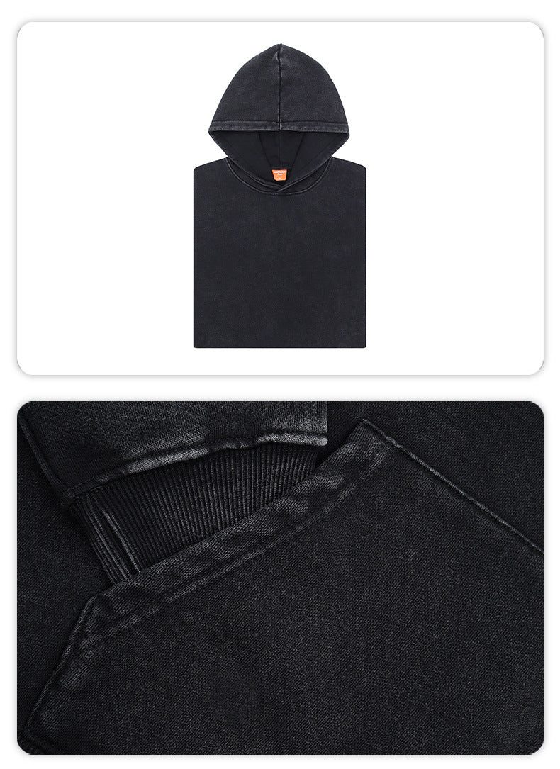 Pull à capuche délavé personnalisé à la mode